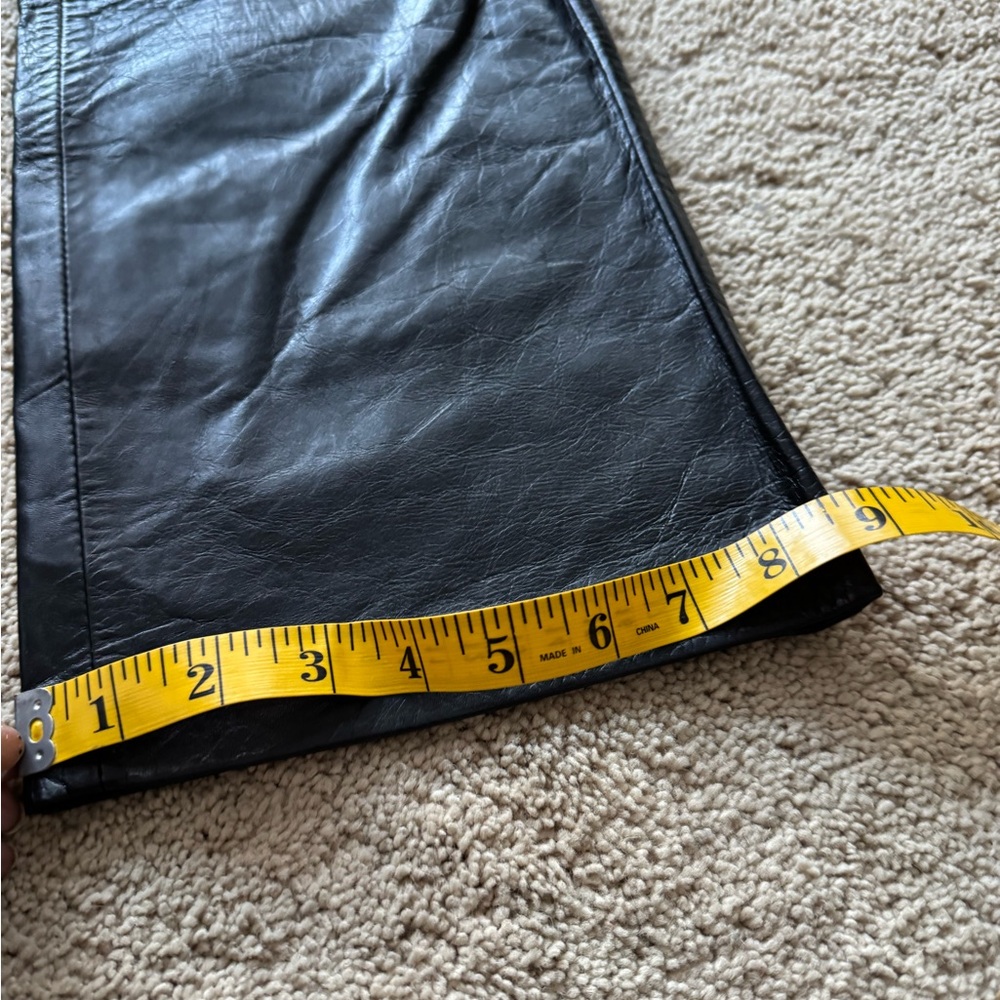 New Gap black 100% leather bootcut pants 10 - Picture 4 of 8